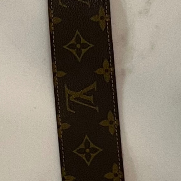 Louis Vuitton Vintage Monogram Belt w/ Brass Tone Buckle and Grommets Pre 1980s - Picture 6 of 11